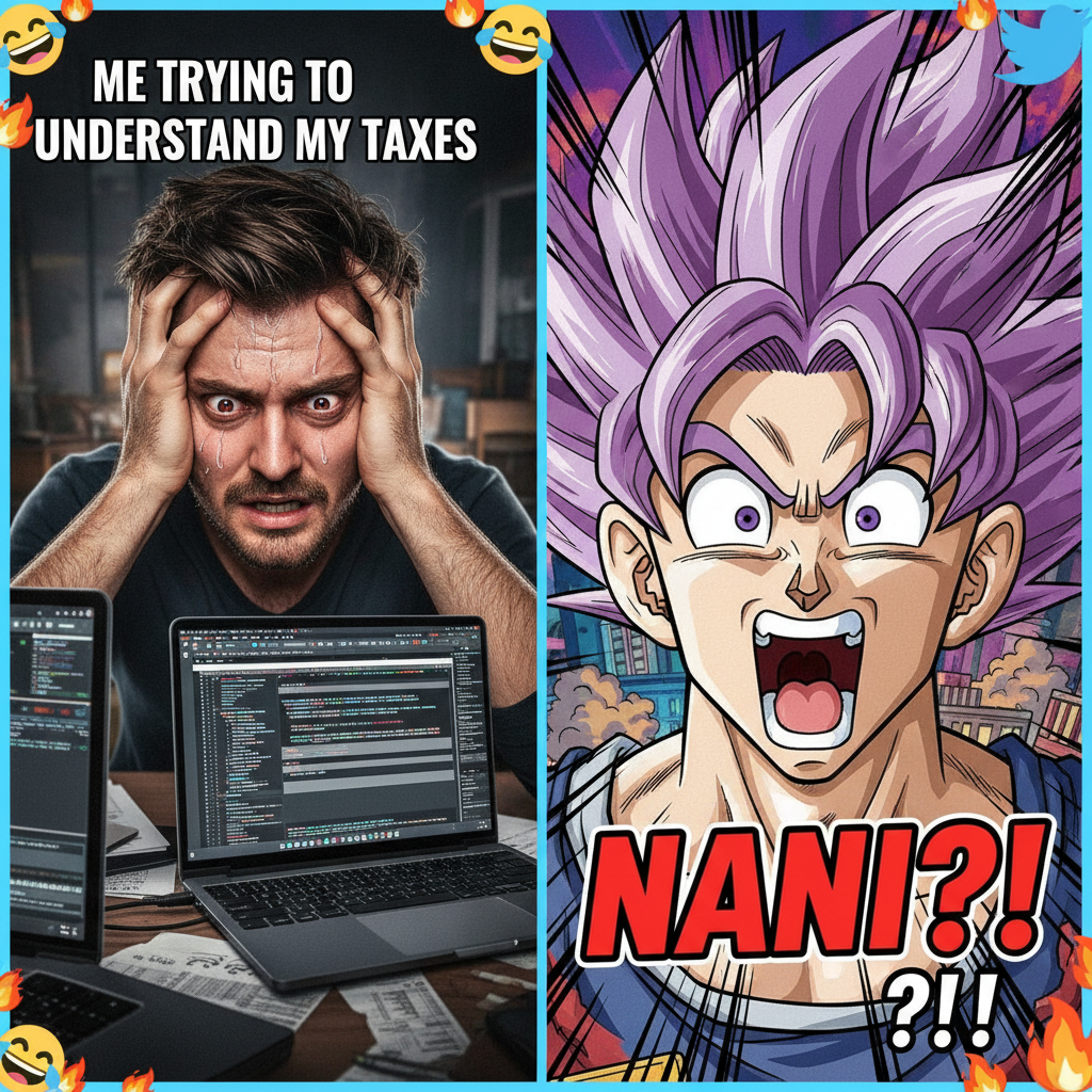 Me trying to adult vs. my inner anime character dramatically screaming 'NANI?!' at everything.