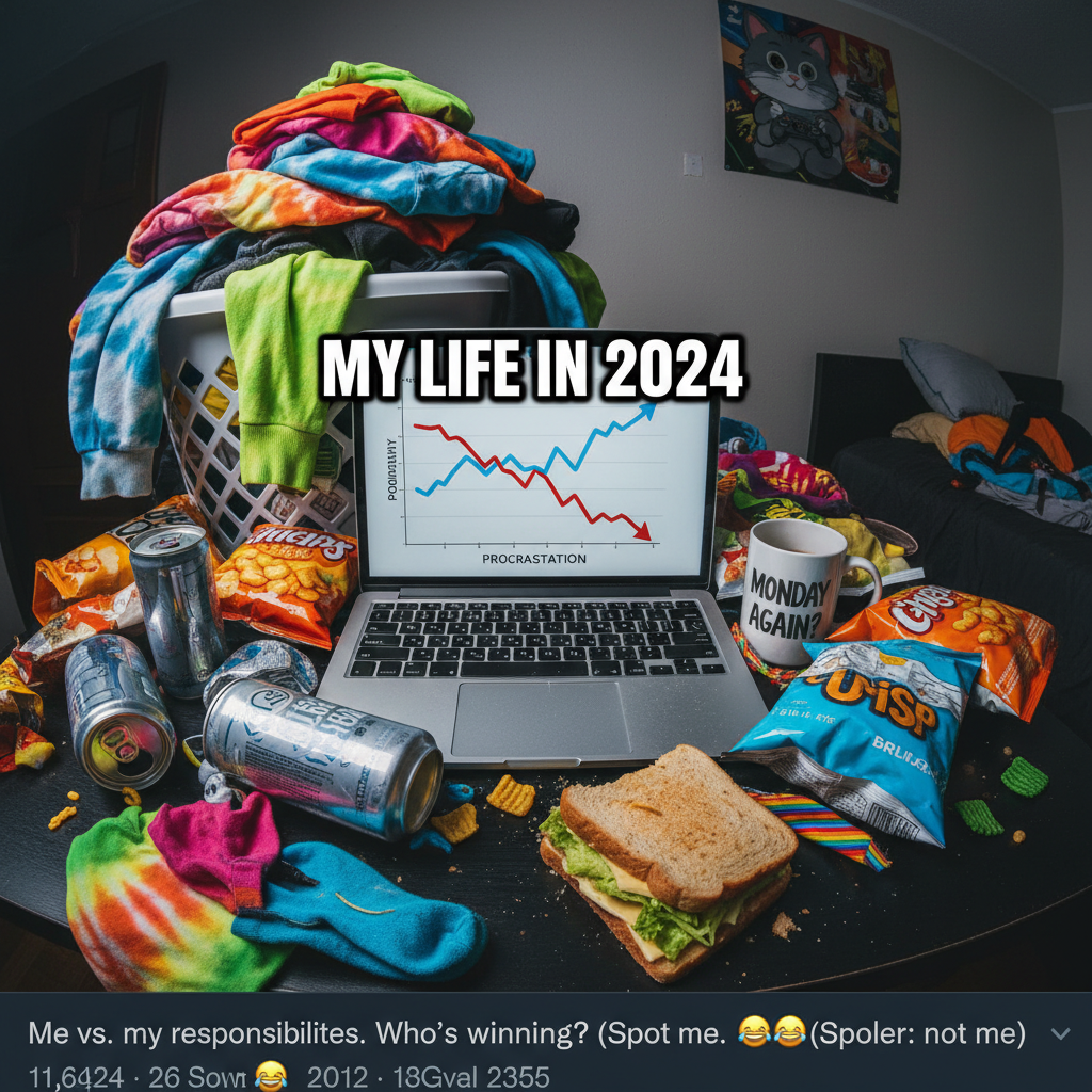 My 'professional' WFH setup is a pile of laundry and a half-eaten snack.