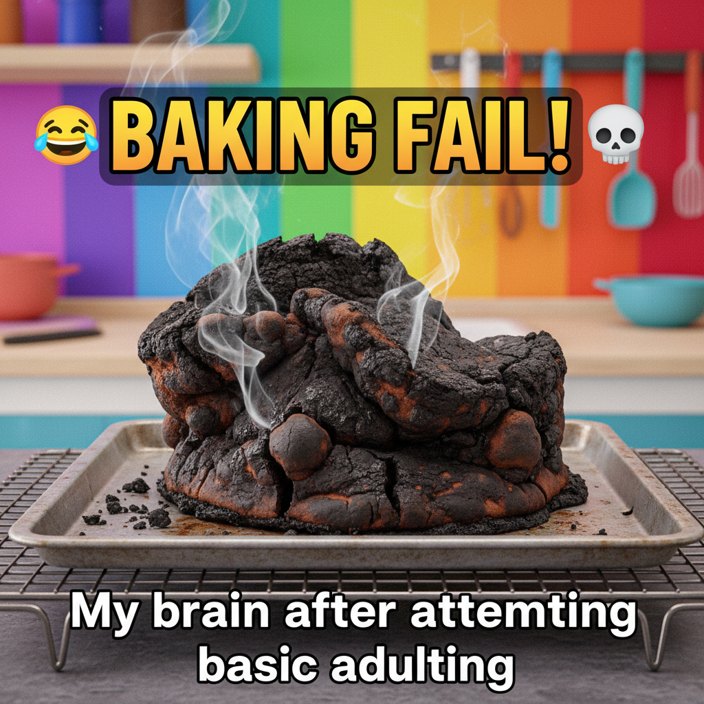 Attempted to bake a cake. It looks like a science experiment gone horribly wrong. Send help.