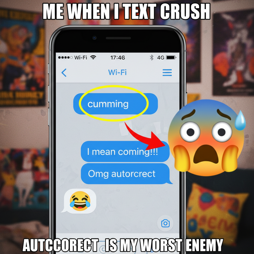 Autocorrect changed 'I'm coming' to 'I'm cumming' in a text to my grandma. I'm dead.