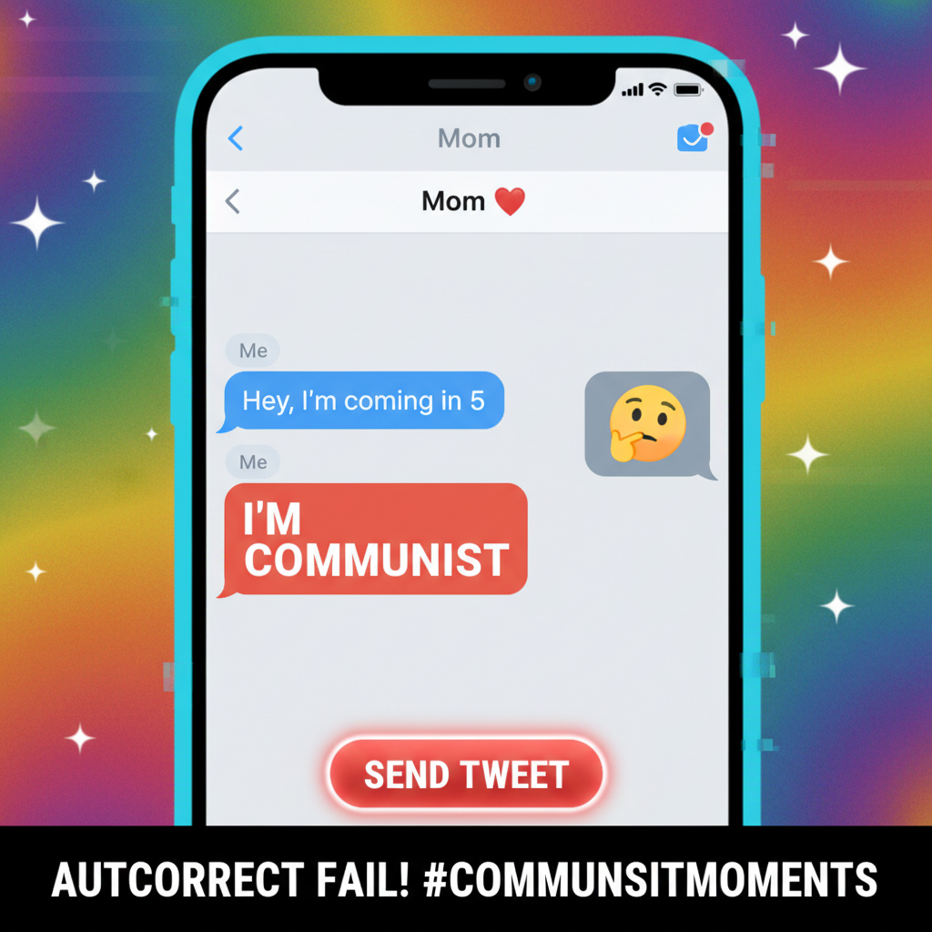 Autocorrect changed 'I'm coming' to 'I'm communist.' My boss is now very confused.