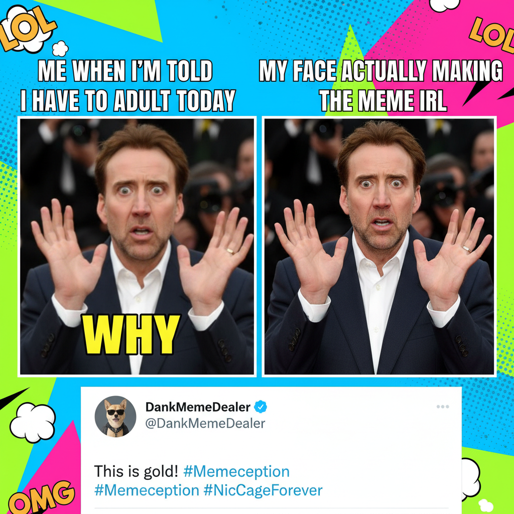 That moment when a celebrity reacts to their own meme. It's peak internet.