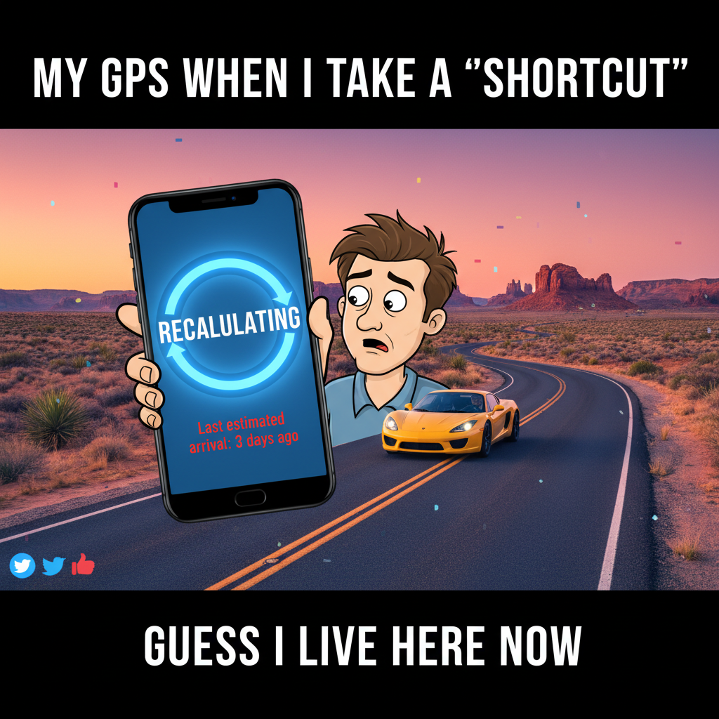 My GPS said 'recalculating' for 30 minutes. I think I live in a different dimension now.