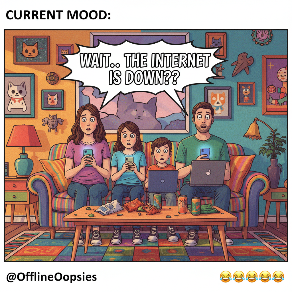 The wifi went down. My family just stared at each other. We forgot how to human.