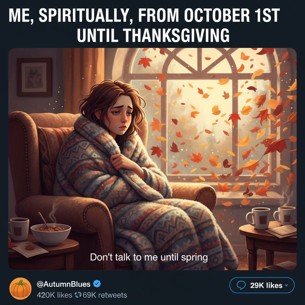 My brain during winter: 'Is it too early to hibernate?' Me: 'It's September.'