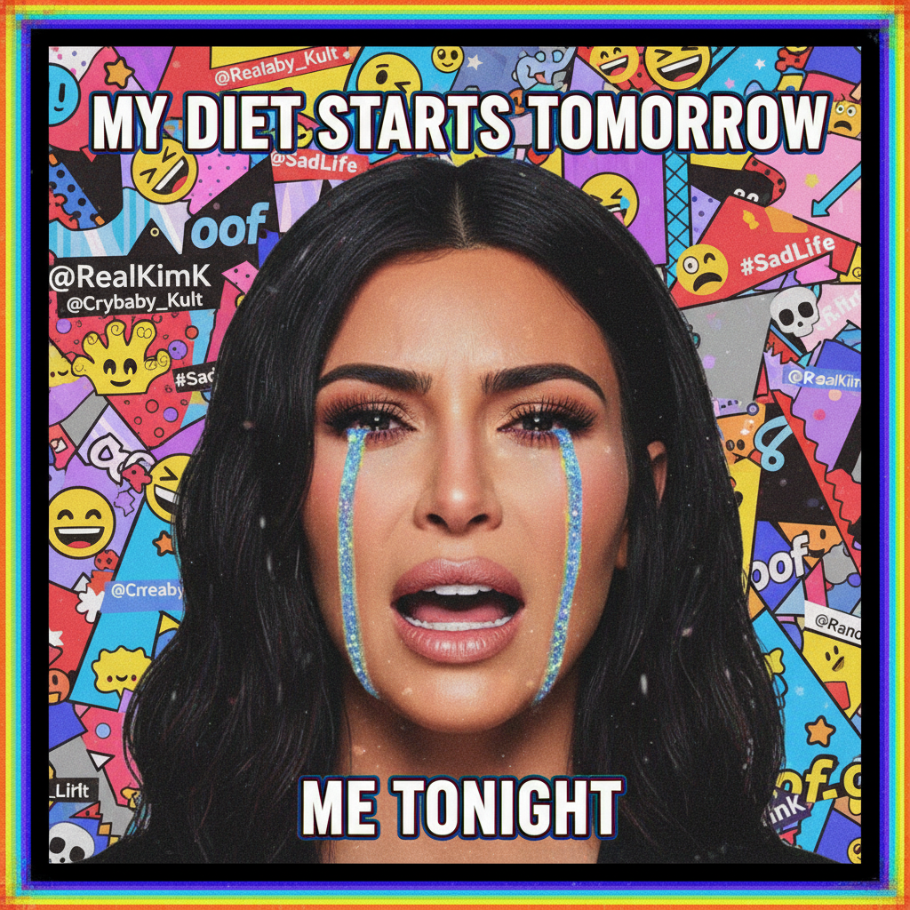 When you see your ex thriving on social media: *insert crying Kim K meme*