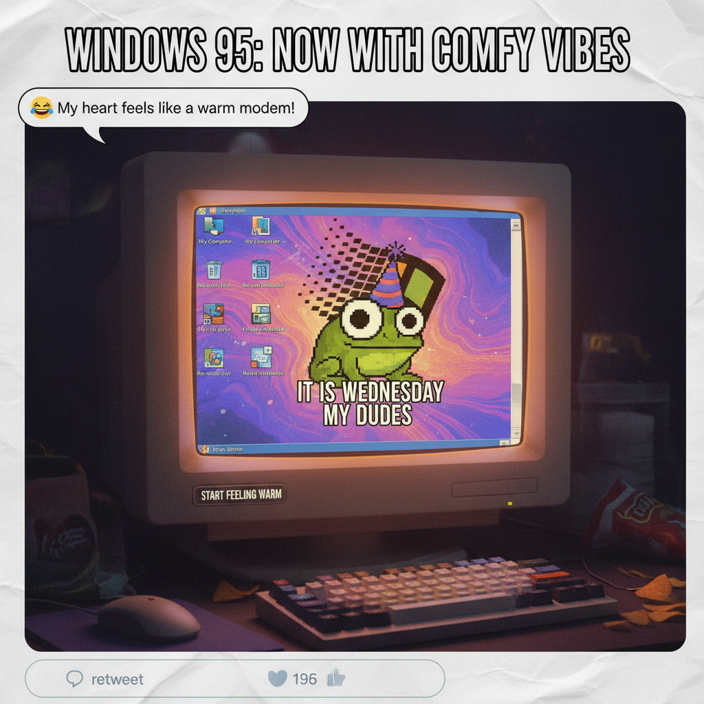 Hearing the Windows 95 startup sound just unlocked 10,000 core memories. #ChildhoodNostalgia