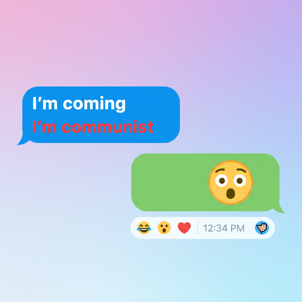 My phone autocorrected 'I'm coming' to 'I'm communist.' My boss is now very confused. #AutocorrectFail