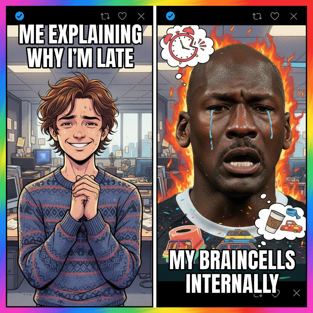 Me trying to act normal after seeing my ex vs. the actual meme reaction in my head.