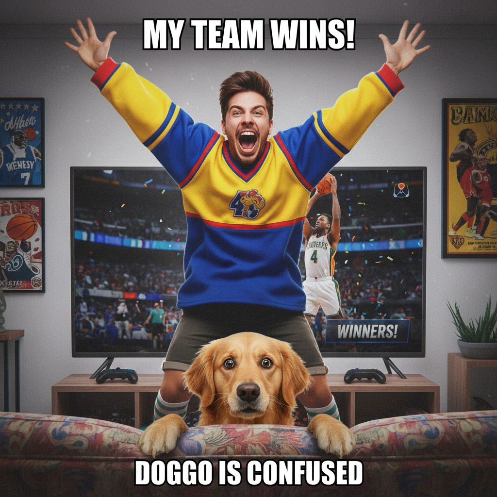 My team scored. My neighbor heard it. My dog is hiding. It's just a regular Sunday.