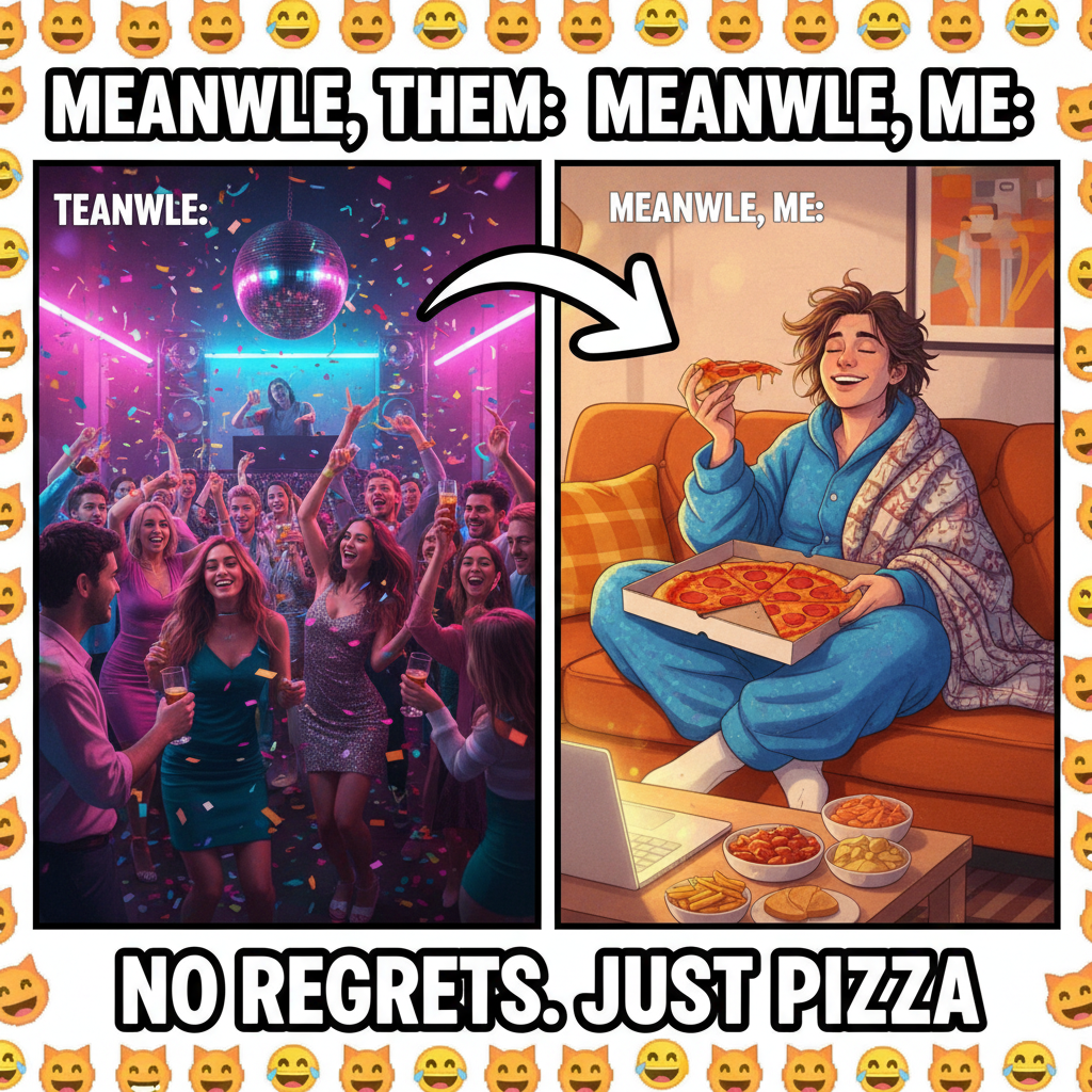 Friday night plans: 'Go out!' Reality: 'PJs, pizza, and pretending I don't exist.'
