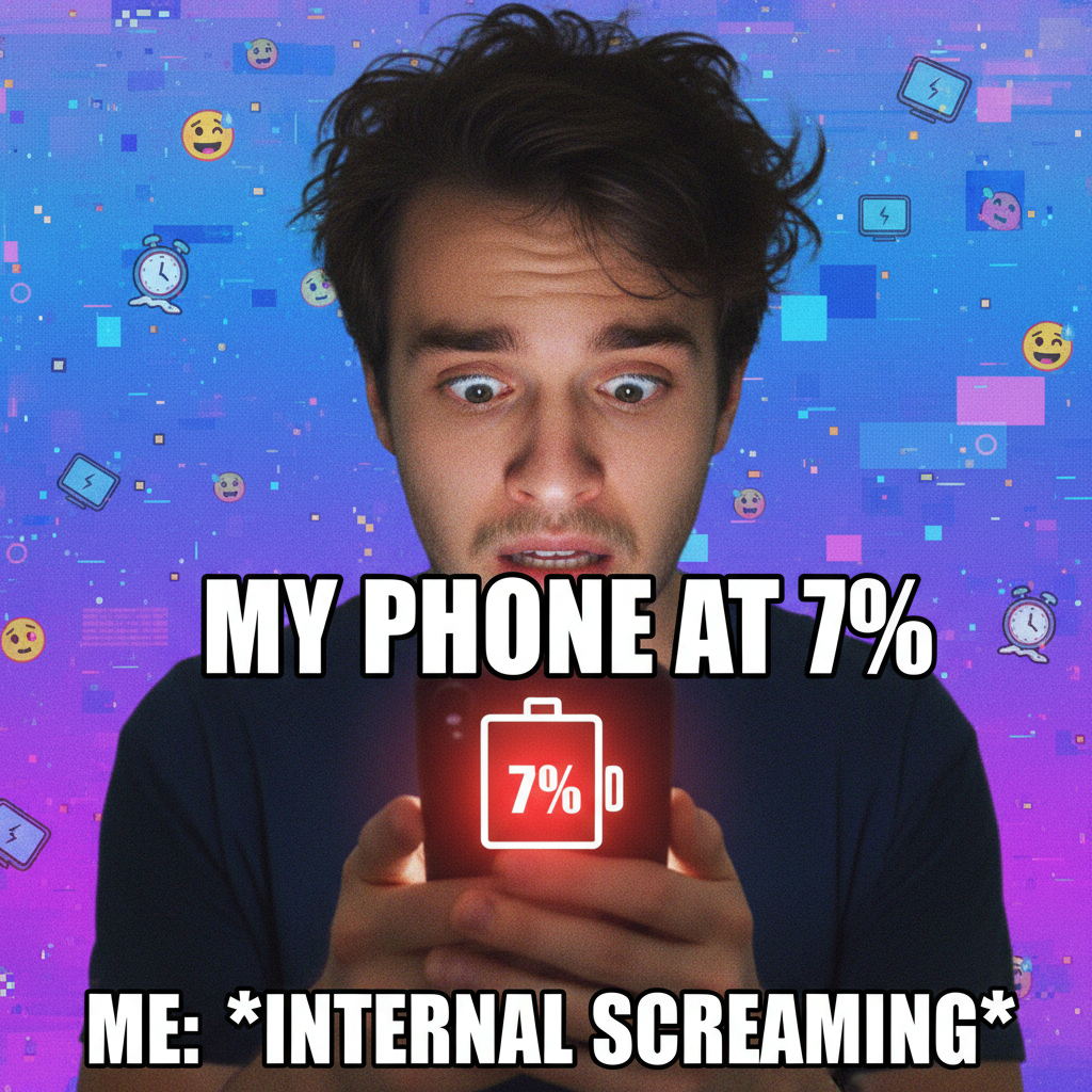 My phone battery percentage is my emotional stability indicator. It's at 7%. Send help.