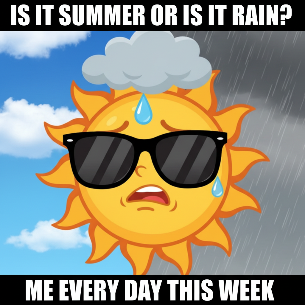 It's 70 degrees and raining. My seasonal depression is confused. #WeatherReport