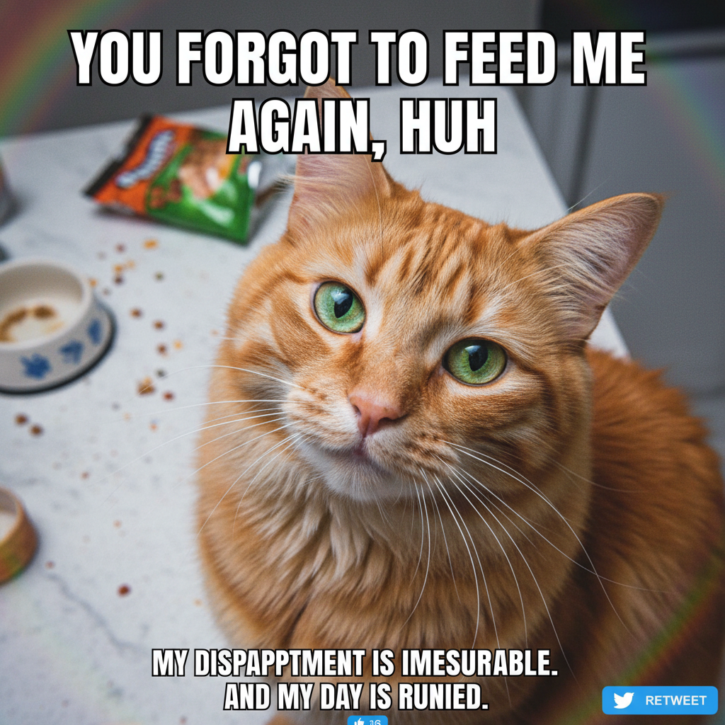 My pet giving me the side-eye for daring to eat food without sharing. The audacity!