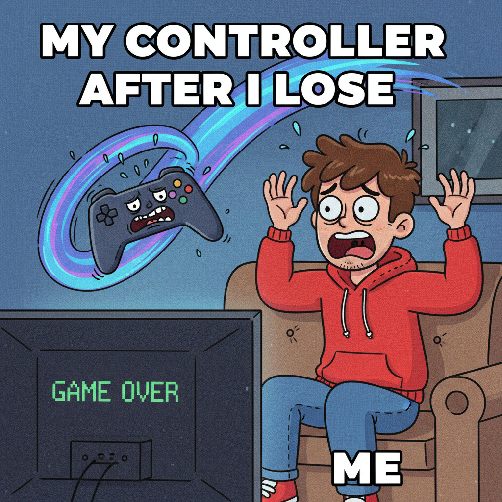My controller just flew across the room. It wasn't my fault, the game cheated.