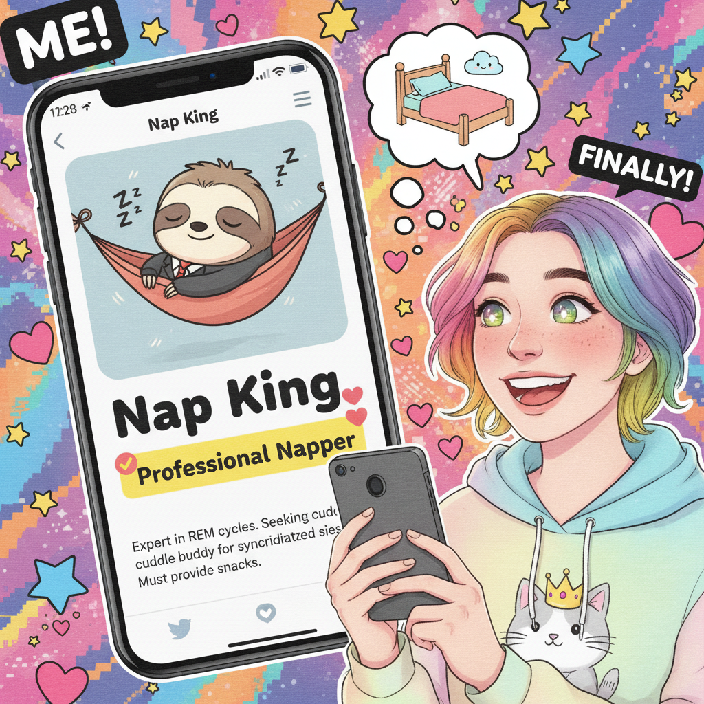 Swiped right on a guy who listed 'professional napper' as his job. My soulmate found. #DatingApps