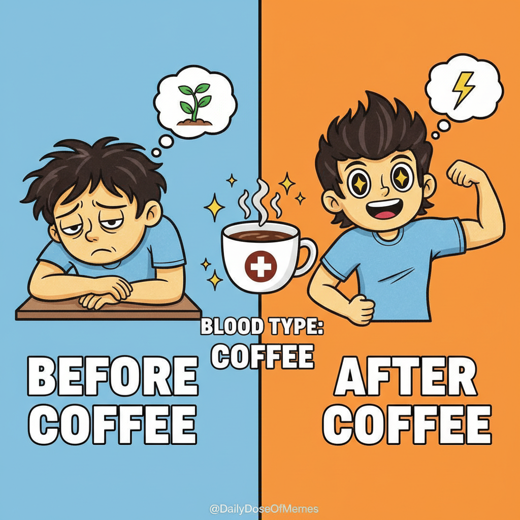 My blood type is coffee. My personality type is also coffee. ☕