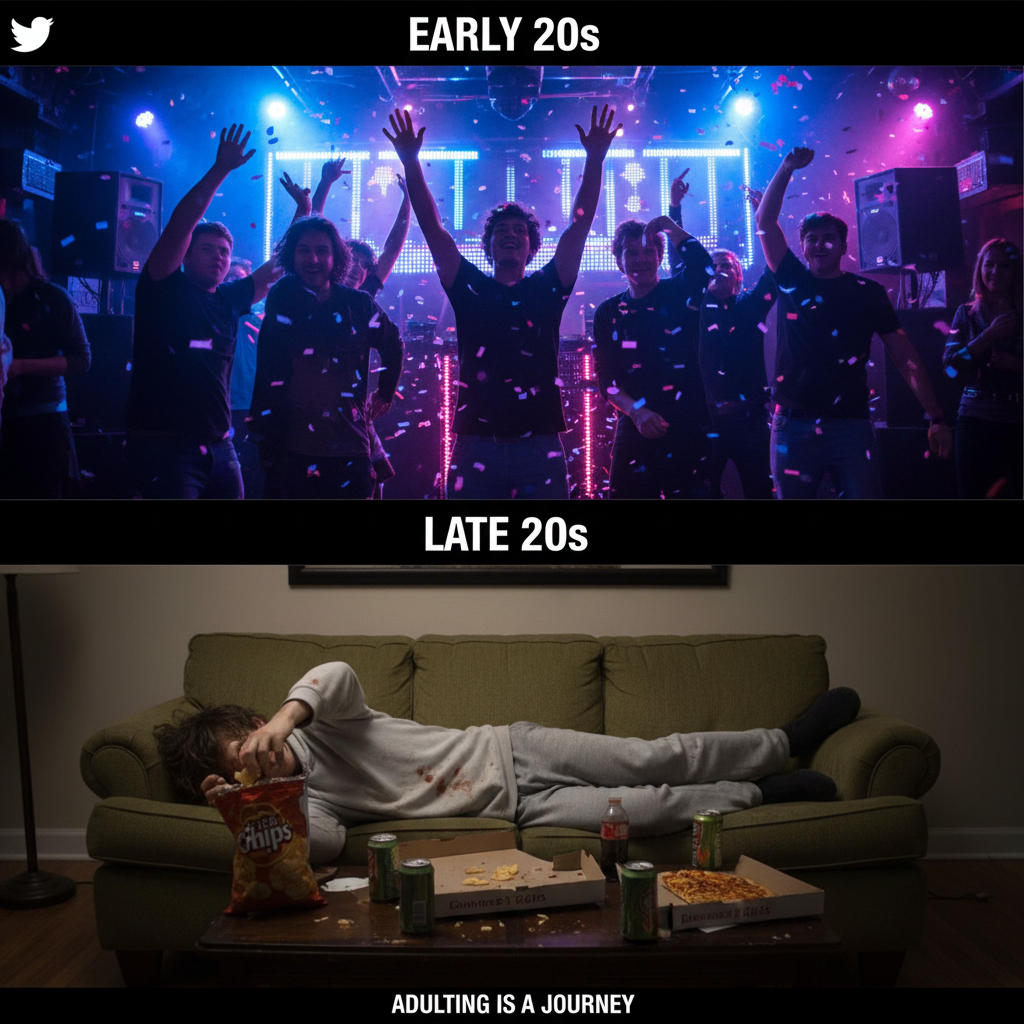 Friday night plans: clubbing. Friday night reality: debating if I should get up for another snack.