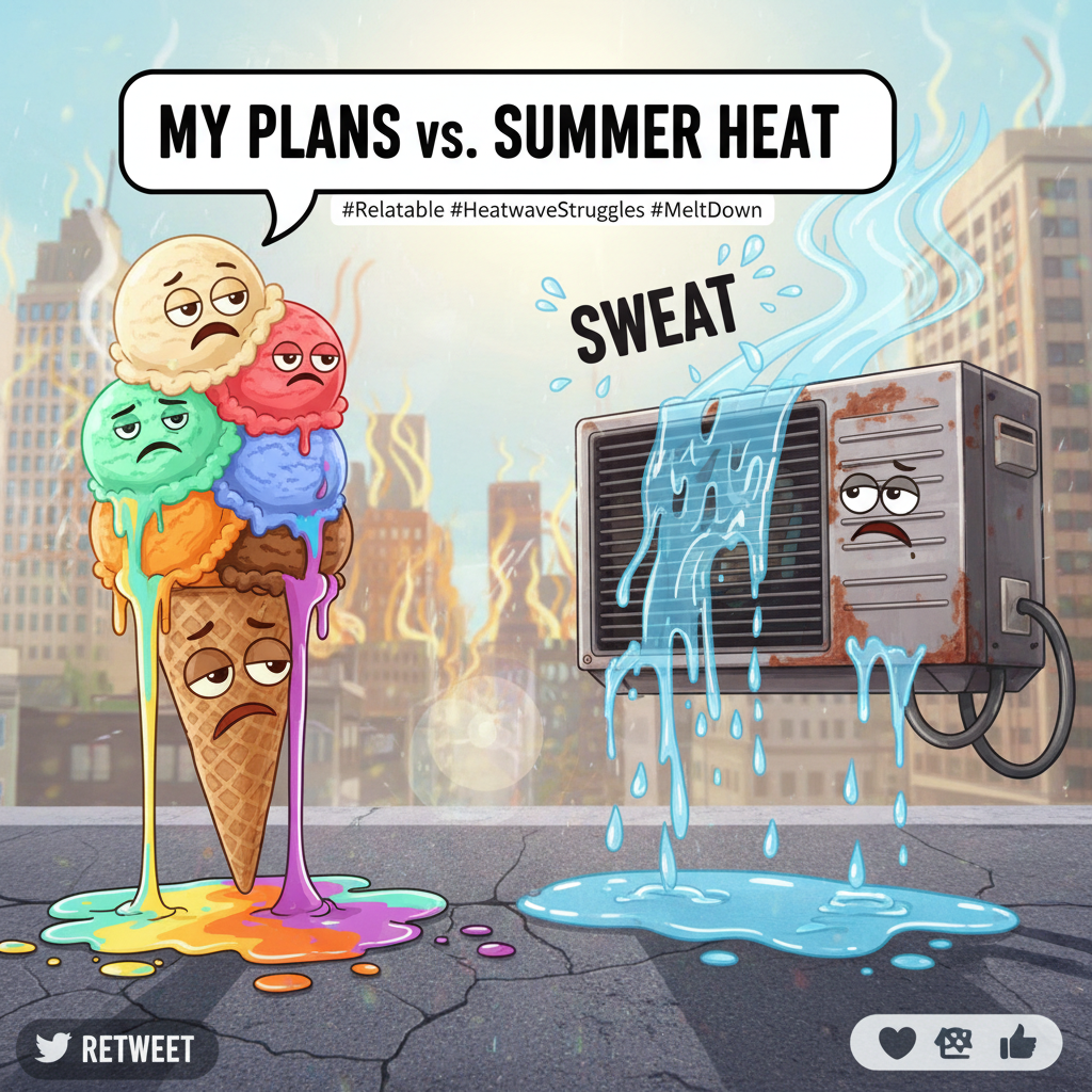 My AC is fighting for its life. Send ice cream and prayers. #SummerSucks