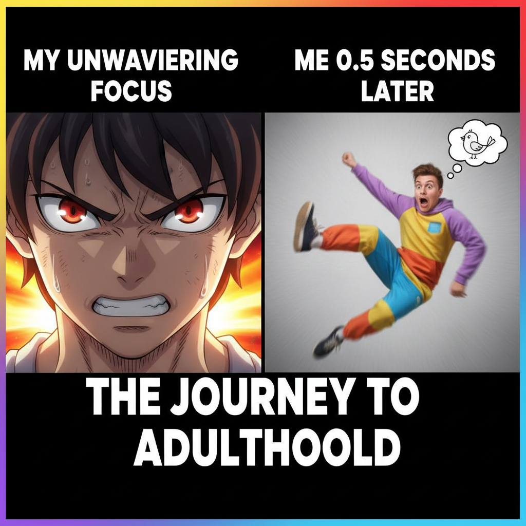 Me trying to adult after watching a shonen anime: 'I WILL SURPASS MY LIMITS!' *trips*