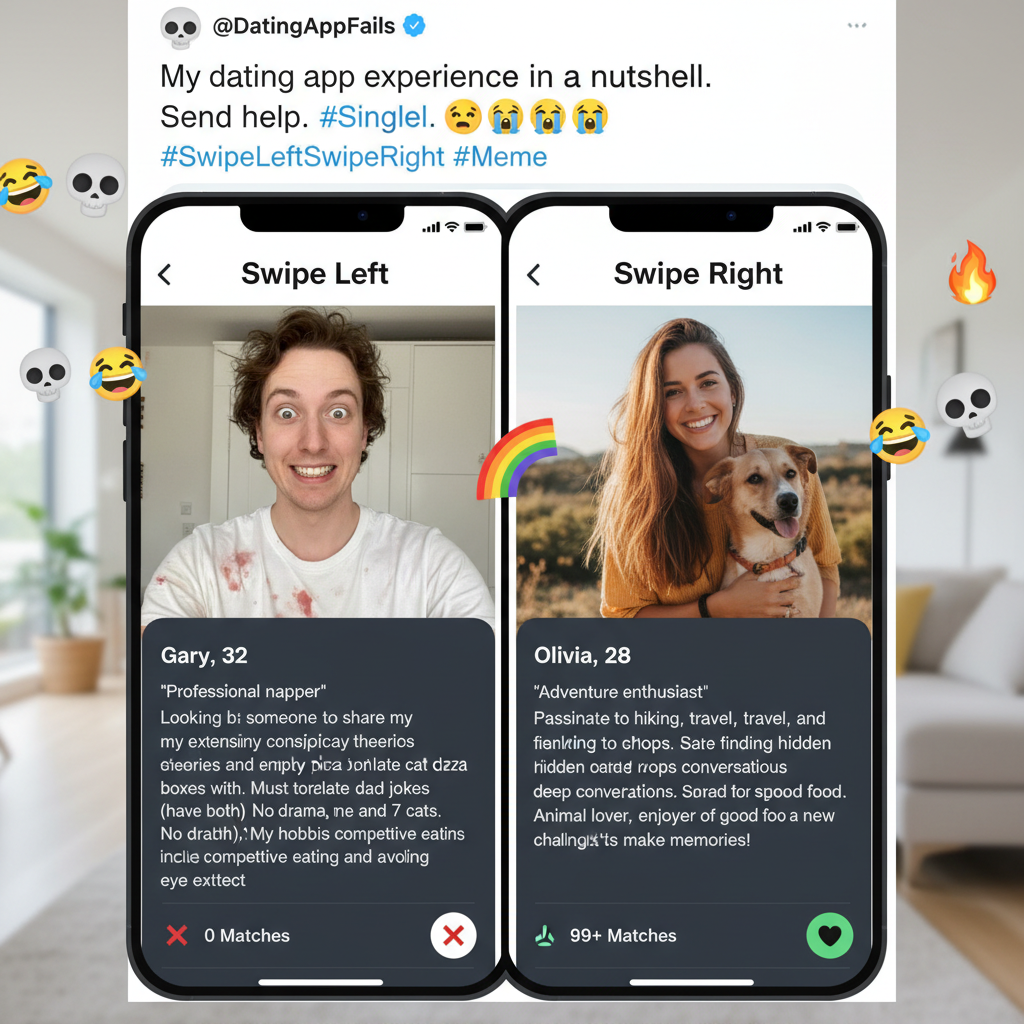 Dating apps are just a scrollable buffet of 'why did I even bother?' and 'OMG, maybe?!'