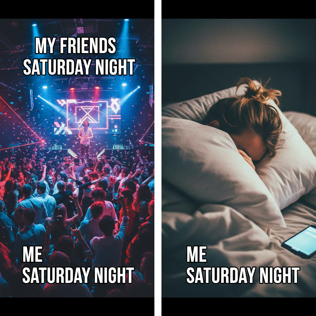 Friday night plans: Clubbing. Friday night reality: Clubbing my pillow with my face.