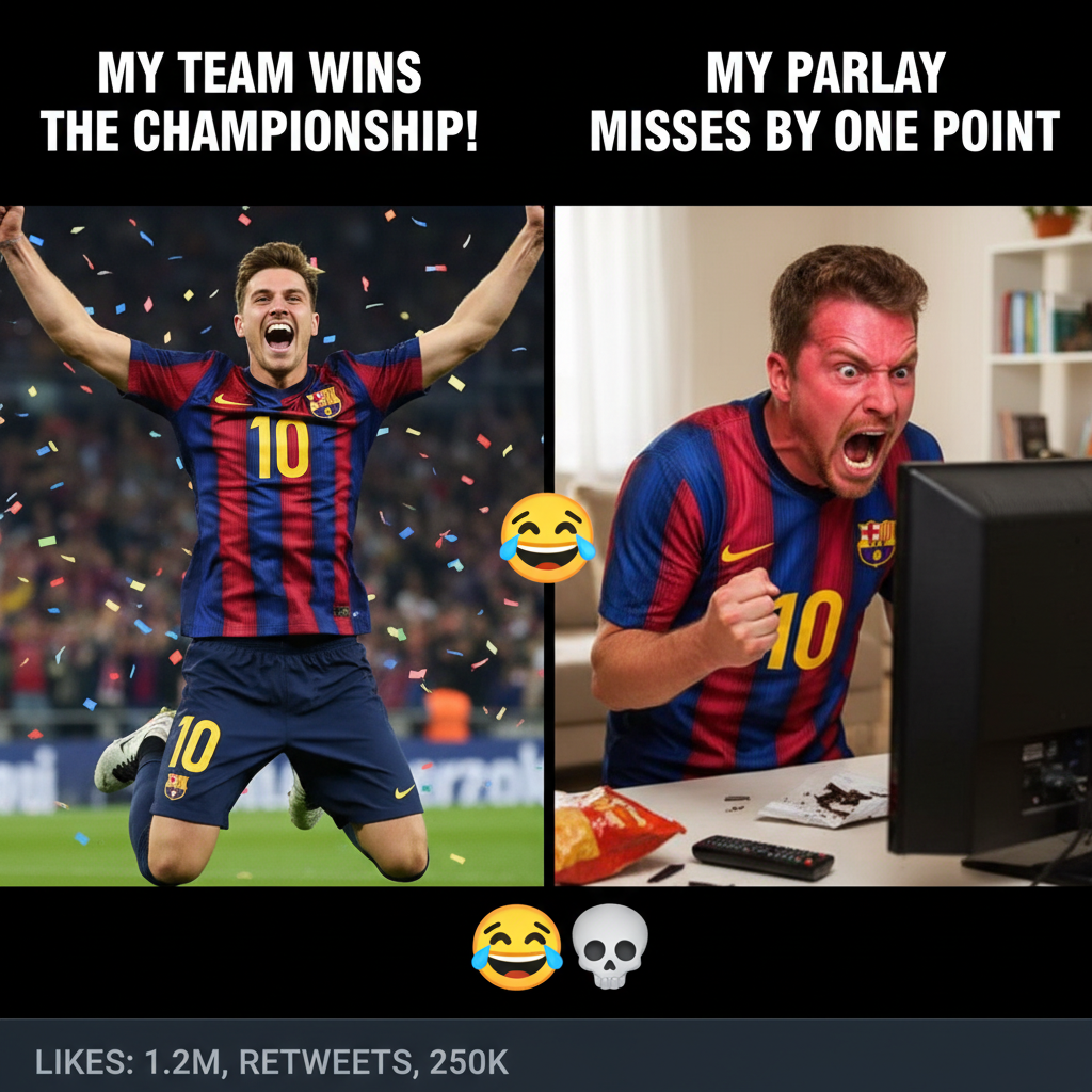My team scores: I'm a tactical genius. Opponent scores: The refs are blind, rigged game!