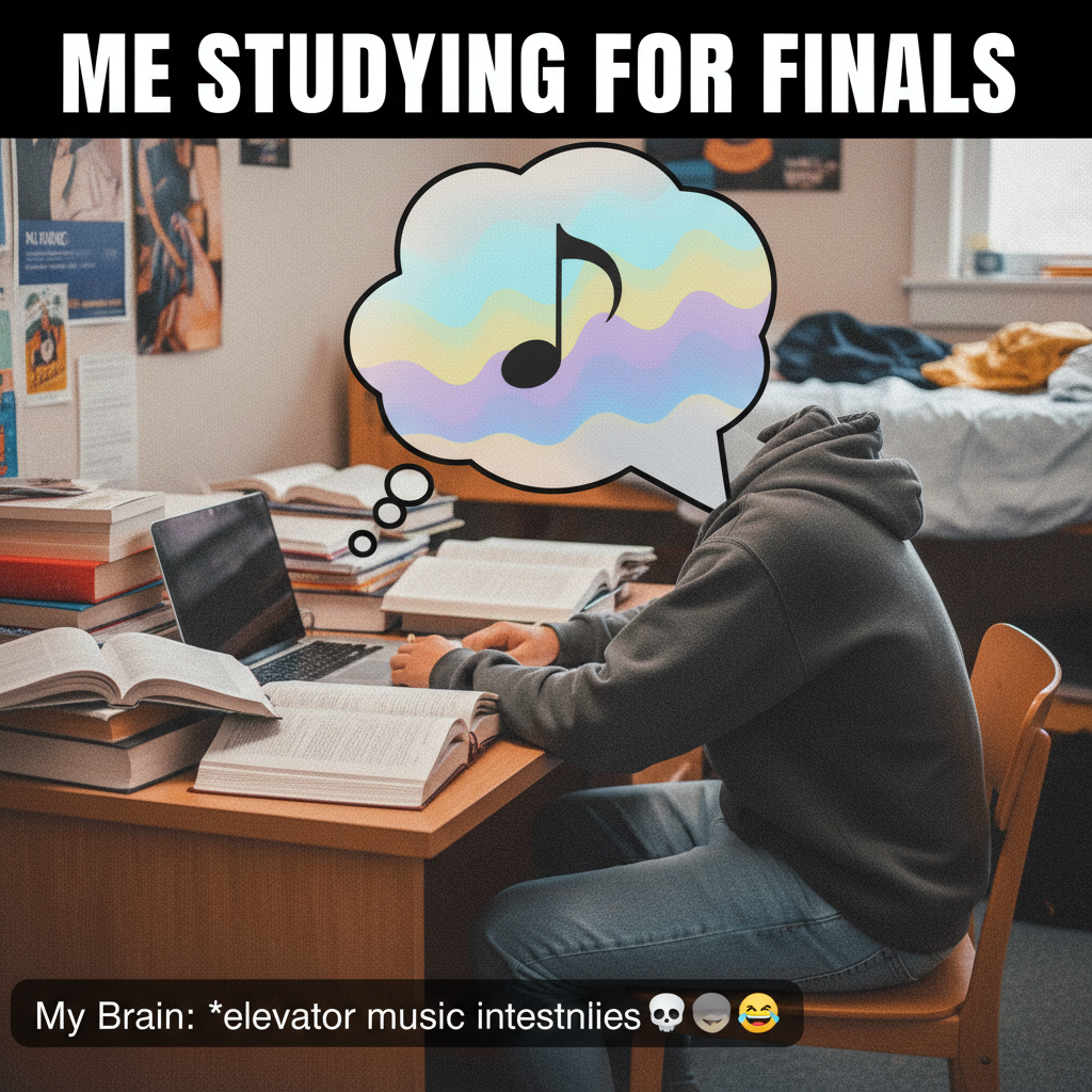 My brain during exam season: *elevator music*.