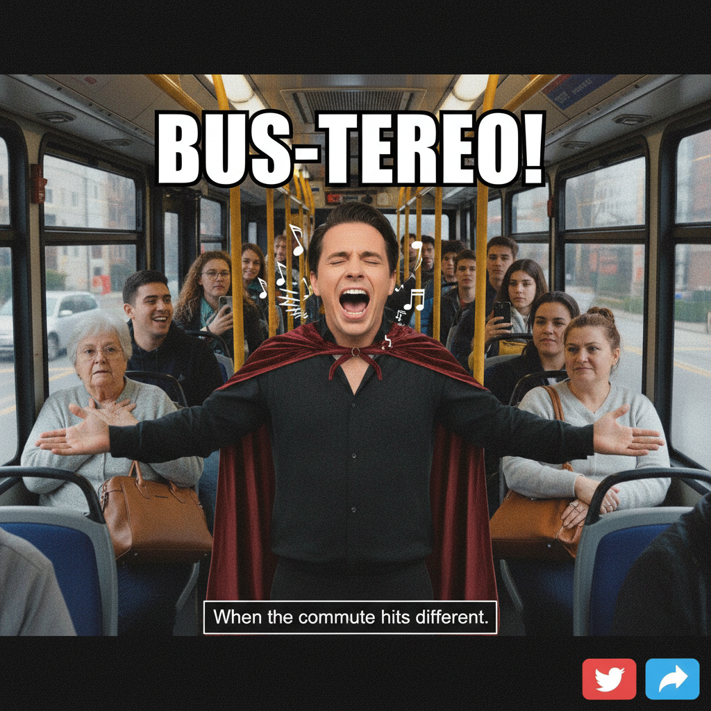 Just witnessed a full-blown opera on the bus. My commute is wilder than my dating life.