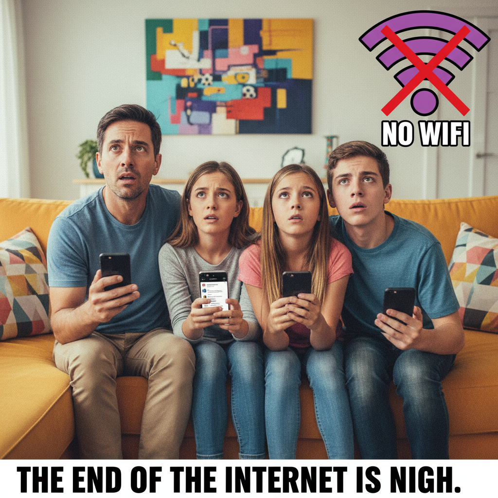 The wifi went down. I've seen my family's faces more in the last 5 mins than all year.