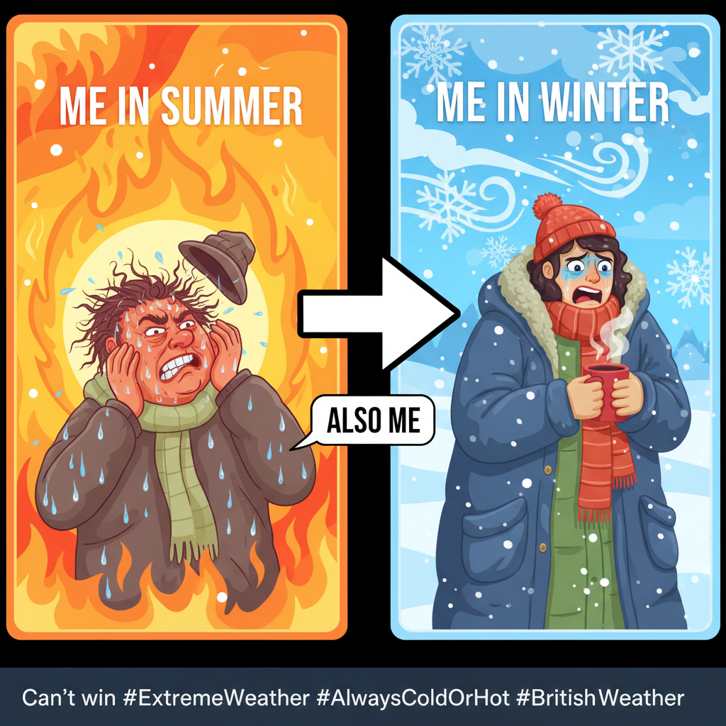 It's either 100 degrees or snowing sideways. There is no in-between. ☀️❄️