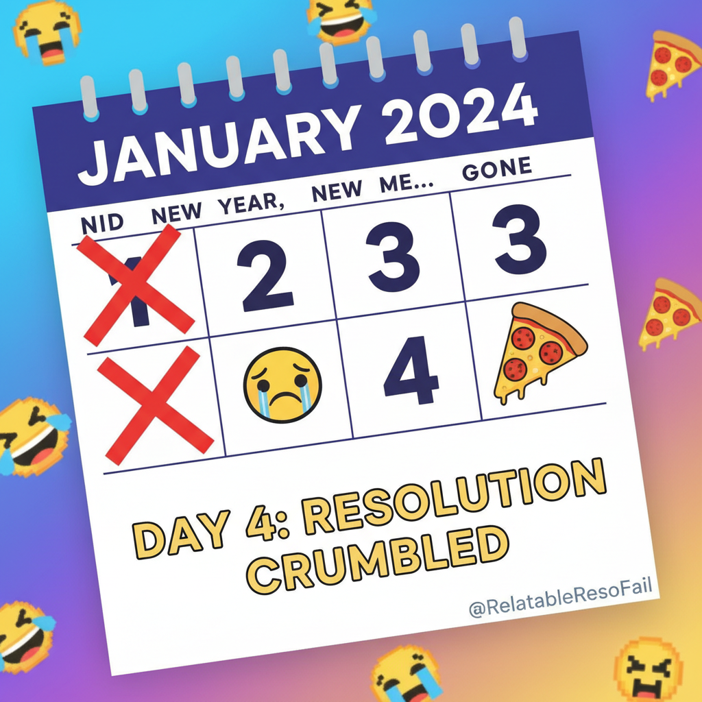 My New Year's resolution lasted exactly 3 days. Send snacks. 🍕🤦‍♀️