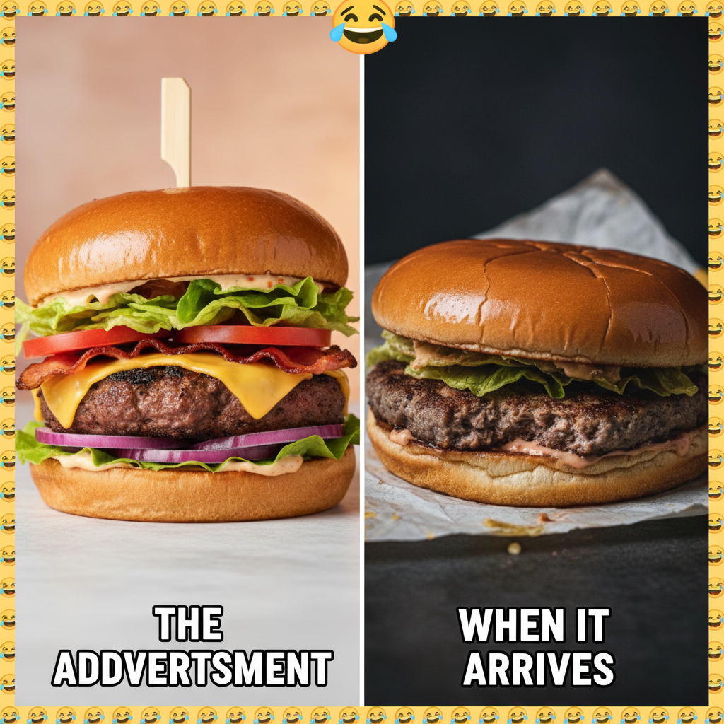 Ordered gourmet burger, got sad patty on soggy bun. My disappointment is immeasurable.
