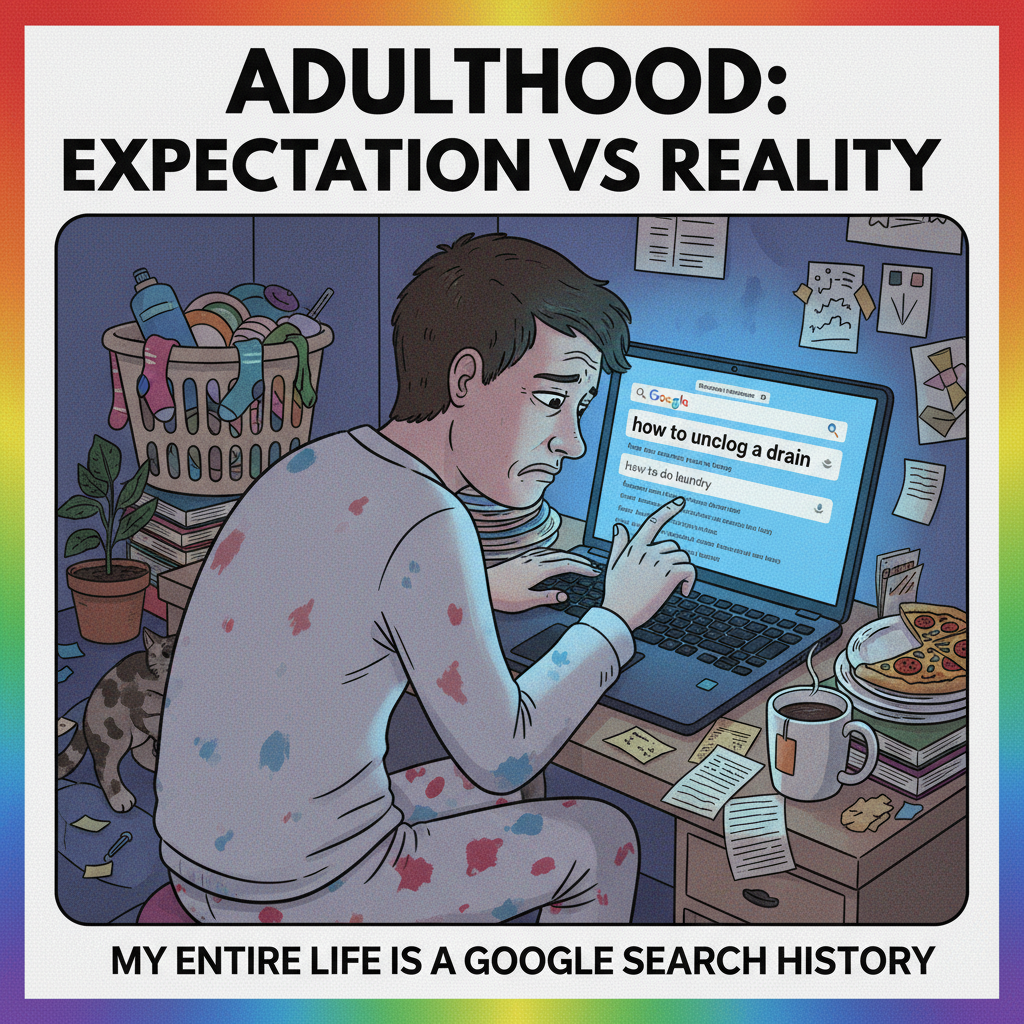 Adulting is just Googling how to do basic life tasks you should already know.