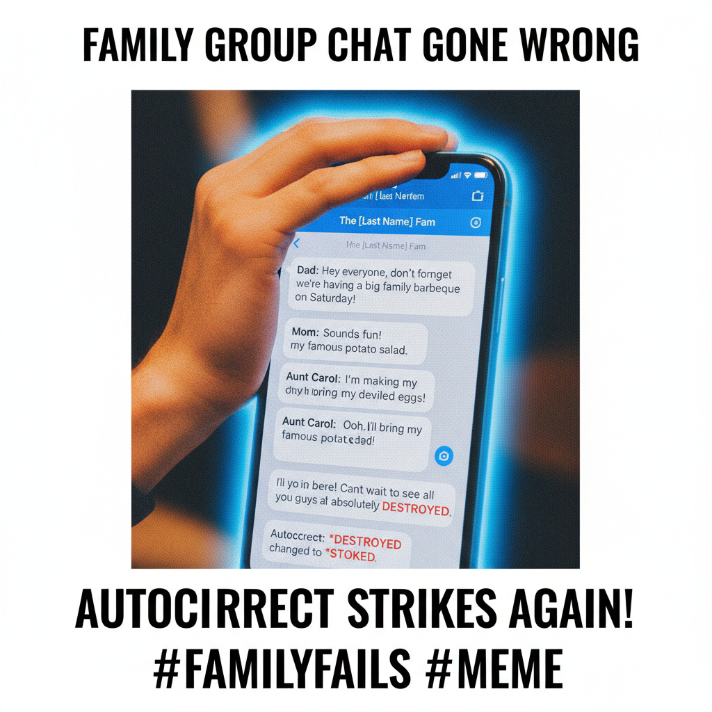 Autocorrect changed 'I'm coming!' to 'I'm cumming!' in the family group chat. I quit. 🤦‍♀️