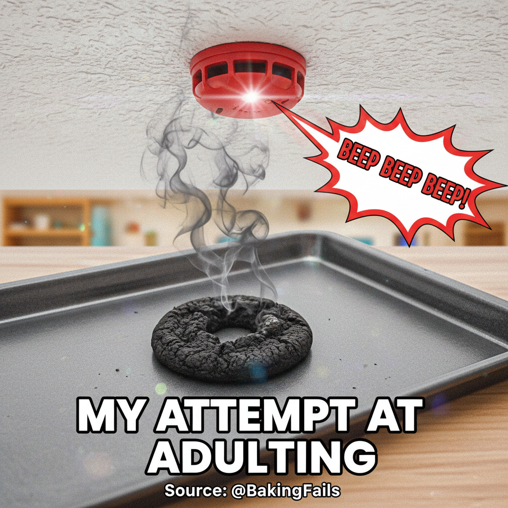 I tried to bake cookies. Now my smoke detector is singing opera. Send help.