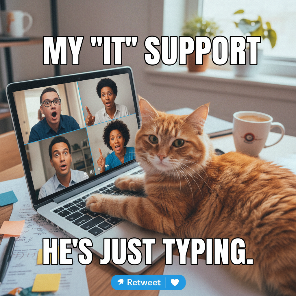 My cat just walked across my keyboard during a Zoom meeting. Instant promotion to chaos coordinator.
