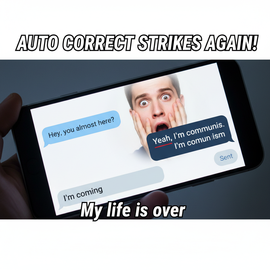 Autocorrect just changed 'I'm coming' to 'I'm communism.' My boss is gonna love this.