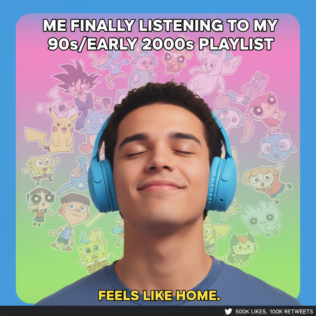 Hearing that one song from your childhood cartoon hits DIFFERENT. Instant serotonin boost.