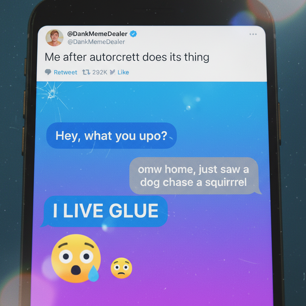 Autocorrect changed 'I love you' to 'I live glue.' My partner is questioning everything.
