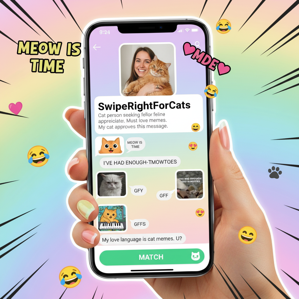 Matched with someone who only sends cat memes. Is this a win or a red flag?