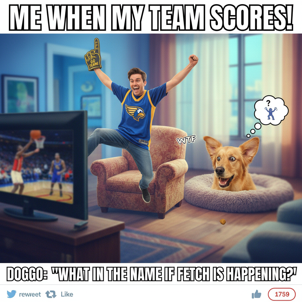 My team scored, and I accidentally screamed so loud my neighbor's dog barked back. Worth it.