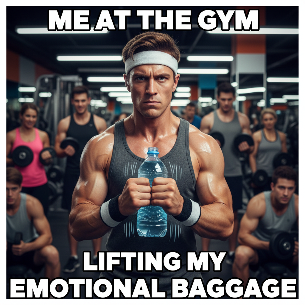 Saw a guy doing bicep curls with a tiny water bottle. We all start somewhere, king. #GymHumor
