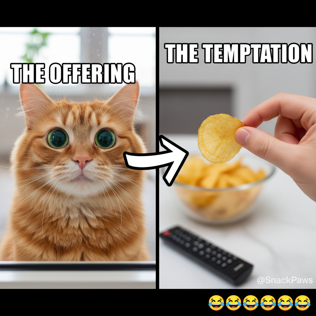 My cat just stared into my soul until I shared my snack. I am merely a vessel.
