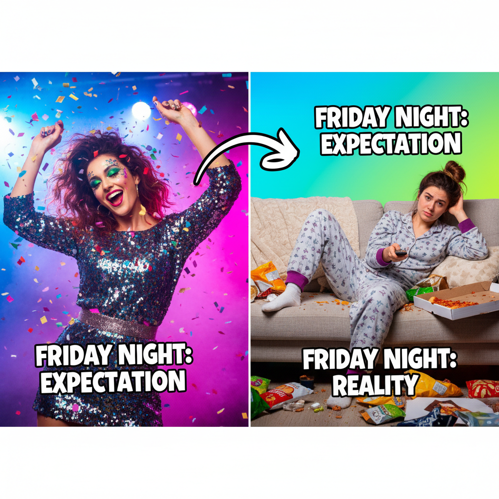 Friday night plans: Clubbing. Friday night reality: Debating if I should put on real pants.