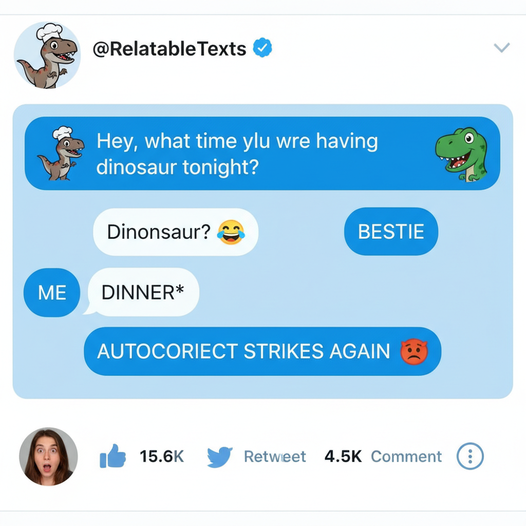 Autocorrect turning 'dinner' into 'dinosaur' for the 100th time. I give up.