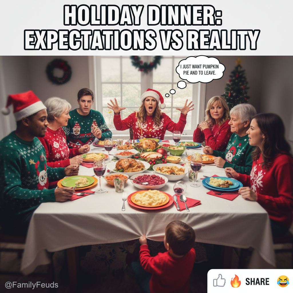 Holiday family dinner: 10% food, 90% avoiding eye contact with THAT uncle.