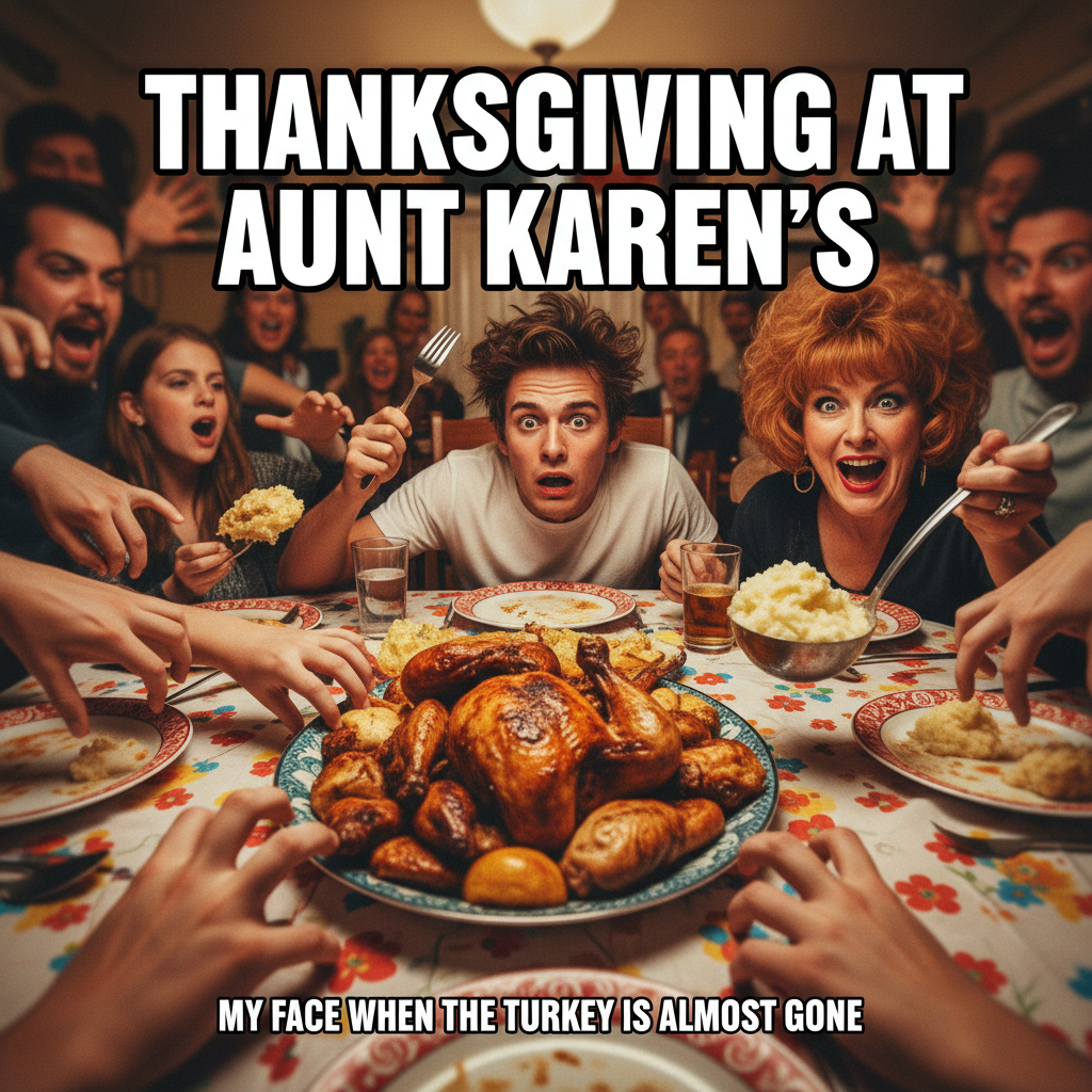 Holiday family dinner: 3 hours of 'remember when you were little?' and passive aggression. Send help.
