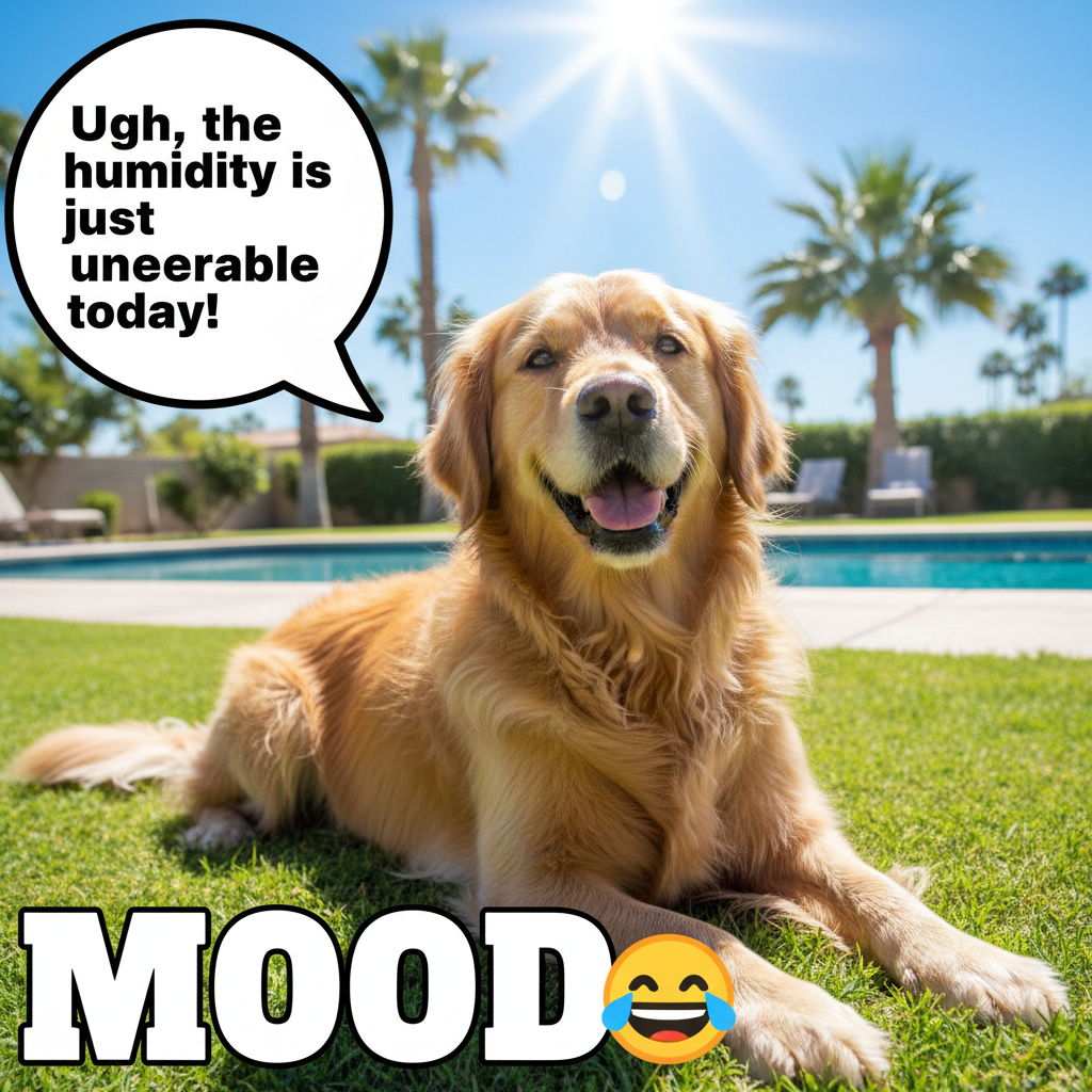 It's 70° and sunny, but my neighbor is still complaining about the 'humidity'. Classic. ☀️