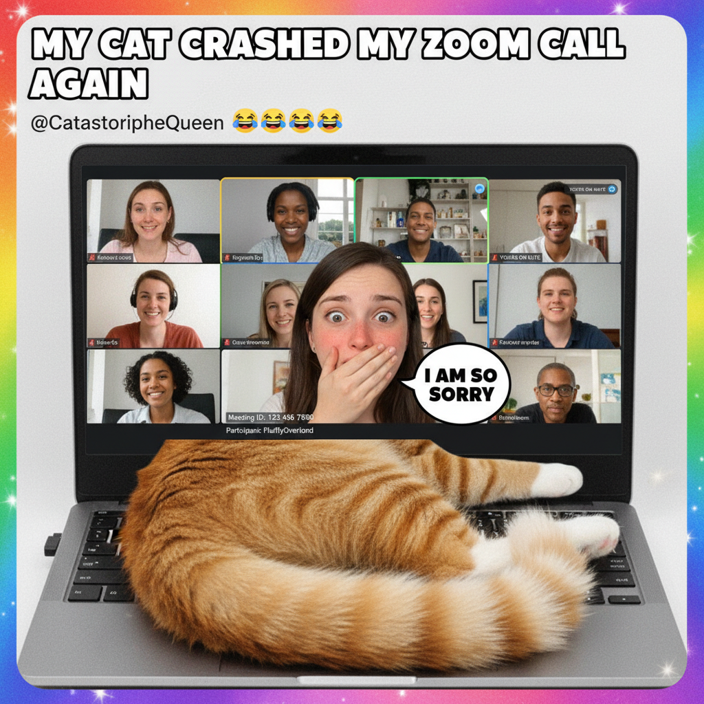 My cat just walked across my keyboard during a Zoom meeting. Everyone saw.